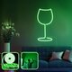 Opviq Dekorativna zidna led rasvjeta Wine Glass - Medium - Green