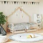 vidaXL Okvir za dječji krevet s ladicama 80x160 cm od masivne borovine