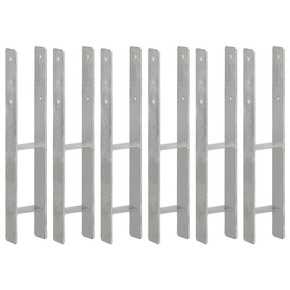 VidaXL Sidra za ogradu 6 kom srebrna 10 x 6 x 60 cm pocinčani čelik