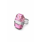 Prsten Swarovski boja: ružičasta - roza. Prsten iz kolekcije Swarovski. Model izrađen od metala.