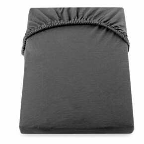 Tmavě šedé elastické bavlněné prostěradlo DecoKing Amber Collection