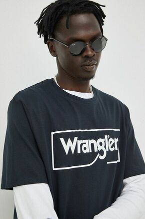 Pamučna majica Wrangler boja: crna