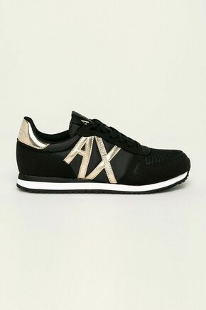 Cipele Armani Exchange boja: crna - crna. Cipele iz kolekcije Armani Exchange. Model izrađen od kombiniranog tekstilnog i sintetičkog materijala.