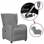 Električna masažna fotelja s krilnim naslonom siva umjetna koža