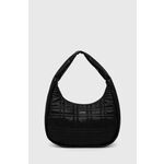 Torba Calvin Klein boja: crna - crna. Velika torbica iz kolekcije Calvin Klein. na kopčanje model izrađen od ekološke kože.