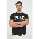 Pamučna majica Polo Ralph Lauren , boja: crna, s aplikacijom - crna. Lagana majica kratkih rukava iz kolekcije Polo Ralph Lauren. Model izrađen od tanke, elastične pletenine.