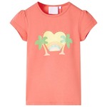 vidaXL Dječja majica koraljne boje 104