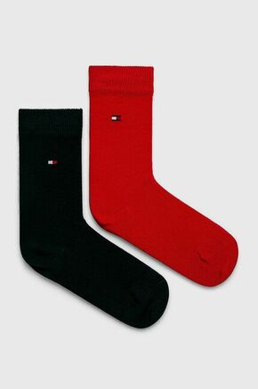 Dječje čarape Tommy Hilfiger boja: crvena - crvena. Dječje duge sokne iz kolekcije Tommy Hilfiger. Model izrađen od elastičnog