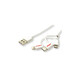 Roline USB2.0 kabel za punjenje i prijenos podataka, 8pin + MicroB + Type-C, 1.0m, bijeli 11.02.8329-10