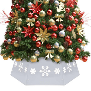 vidaXL Podloga za božićno drvce srebrno-bijela Ø 68 x 25 cm