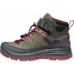 KEEN Redwood Mid WP Y dječje kožne cipele, steel grey/red dahlia, 29, kaki