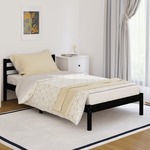 vidaXL Okvir za krevet od masivne borovine 100 x 200 cm crni
