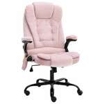 vidaXL Masažna uredska stolica ružičasta baršunasta