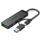 Vention 4-Port USB 3.0 Hub with Type C USB 3.0 2-in-1 Interface and Power Supply 0,15m VEN-CHTBB VEN-CHTBB