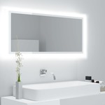 vidaXL LED kupaonsko ogledalo visoki sjaj bijelo 100x8,5x37 cm iverica