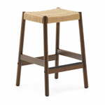 Smeđe/u prirodnoj boji barske stolice u setu 2 kom od punog hrasta (visine sjedala 66 cm) Yalia – Kave Home