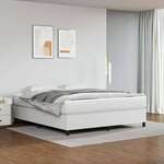 Okvir za krevet s oprugama bijela 160x200 cm od umjetne kože