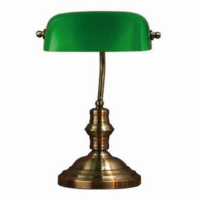 MARKSLOJD 105931 | Bankers Markslojd stolna svjetiljka 42cm sa prekidačem na kablu 1x E14 antik bakar