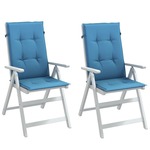 vidaXL Jastuci za stolice 2 kom prošarano plavi 120x50x4 cm od tkanine