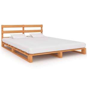 Okvir za krevet od paleta od masivne borovine smeđi 160x200 cm