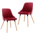 vidaXL Blagovaonske stolice 2 kom crvena boja vina baršunaste