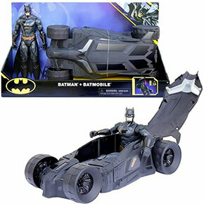 DC Batman: Batman figura igračka od 30 cm i Batmobile - Spin Master
