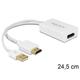 Adapter HDMI (m) na DisplayPort (f) 1.2 - 4K (62496), s USB napajanjem, bijeli