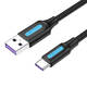 USB 2.0 A na USB-C 5A kabel Vention CORBF 1m crni PVC