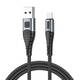 USB na Micro USB kabel Vipfan X10, 3A, 1.2m, pleten (crni)