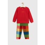 Dječja pidžama GAP boja: crvena, s uzorkom - crvena. Dječja Pidžama iz kolekcije GAP. Model izrađen od kombinacije glatke pletenine i pletenine s uzorkom.