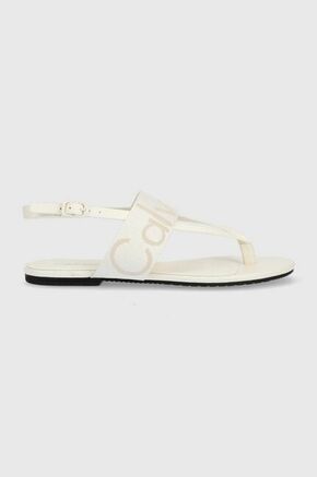 Sandale Calvin Klein Jeans Flat Sandal Toepost Webbing YW0YW00956 Ancient White YBH