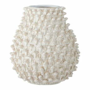 Krem ručno izrađena vaza od kamenine Spikey – Bloomingville