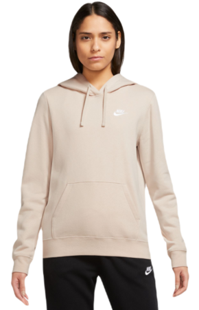Ženski sportski pulover Nike Sportswear Club Fleece Pullover Hoodie - sanddrift/white