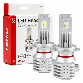 AMiO X1 Series H7 LED Headlight žarulje - do 175% više svjetla - 6500KAMiO X1 Series H7 LED Headlight bulbs - up to 175% more light - 6500K H7-X1-02966