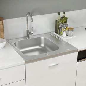 VidaXL Kuhinjski sudoper srebrni 600x600x155 mm od nehrđajućeg čelika