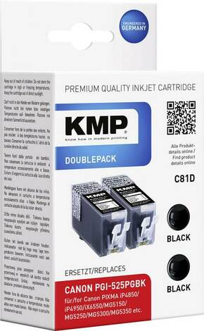 KMP tinta zamijenjen Canon PGI-525 kompatibilan 2-dijelno pakiranje crn C81D 1513