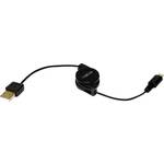 LogiLink USB kabel USB 2.0 USB-A utikač, USB-Micro-B utikač 75.00 cm crna uklj. namotač