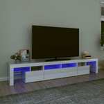 vidaXL TV ormarić s LED svjetlima visoki sjaj bijeli 230x36,5x40cm