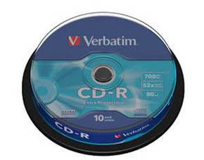 CD-R VERBATIM 80min 52x 43437 spindl(10)