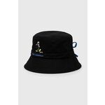 Pamučni šešir Karl Lagerfeld x Disney boja: crna, pamučni - crna. Šešir iz kolekcije Karl Lagerfeld. Model s uskim obodom, izrađen od materijala s aplikacijom.