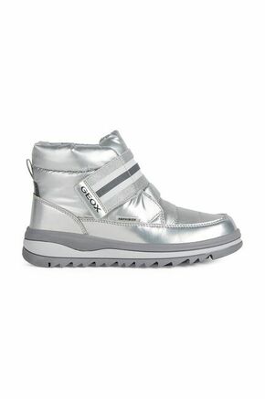 Dječje cipele za snijeg Geox Adelhide boja: srebrna - srebrna. Dječje zimske čizme iz kolekcije Geox. Model s izolacijom i završnim slojem koji omogućuje vodootpornost.