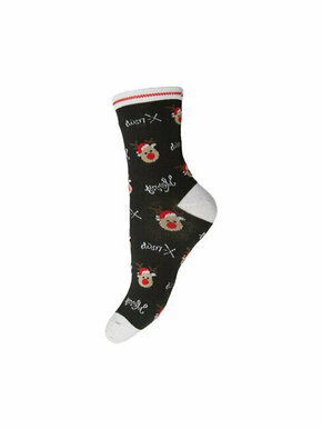 Ženske visoke čarape Pieces Atya 17132802 Black/Merry X-ma