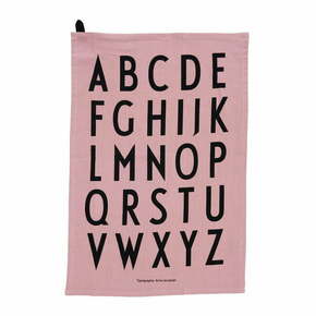 Ružičasta pamučna kuhinjska krpa Design Letters Alphabet