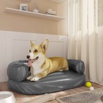vidaXL Ergonomski pjenasti krevet za pse sivi 60 x 42 cm umjetna koža