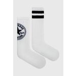 Čarape Converse za muškarce, boja: bijela - bijela. Visoke čarape iz kolekcije Converse. Model izrađen od elastičnog, s uzorkom materijala. U setu dva para.