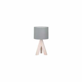 Siva stolna svjetiljka od prirodnog drva i tkanine Trio Ging