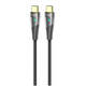 USB-C na USB-C kabel Budi 65W, 1,5m (crni)