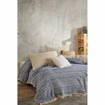 Prekrivač od plavog muslina za bračni krevet 220x240 cm Etno - Mijolnir