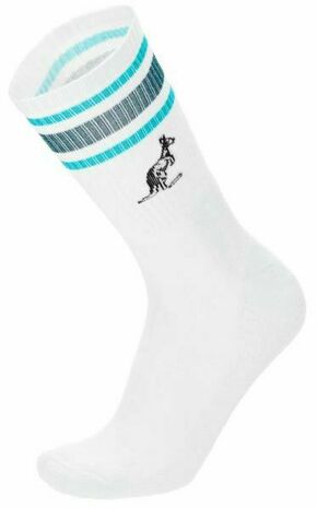 Čarape za tenis Australian Socks With Lines 1P - white/turquoise