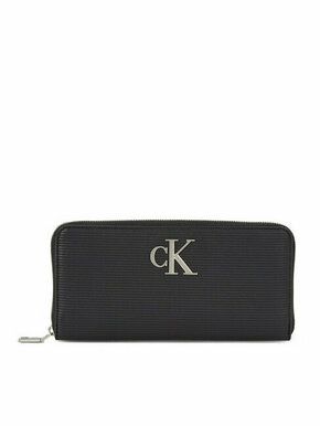 Ženski novčanik Calvin Klein Jeans Minimal Monogram Zip Around T K60K611269 Black BDS